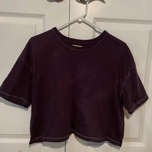 Madewell wide cropped T-shirt size XXS purple